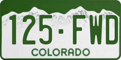 CO license plate 125FWD