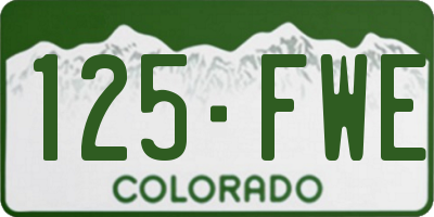 CO license plate 125FWE