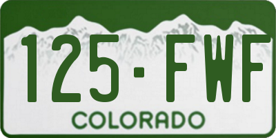 CO license plate 125FWF