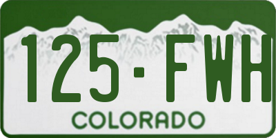 CO license plate 125FWH