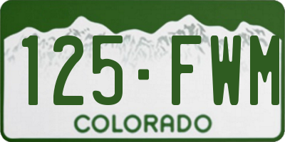 CO license plate 125FWM