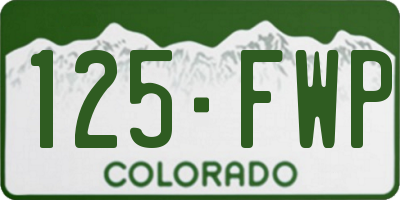 CO license plate 125FWP