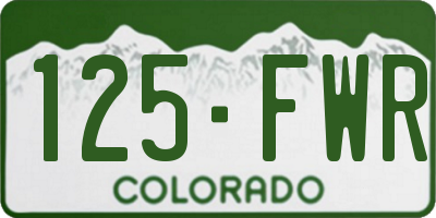 CO license plate 125FWR