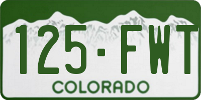 CO license plate 125FWT