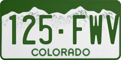 CO license plate 125FWV