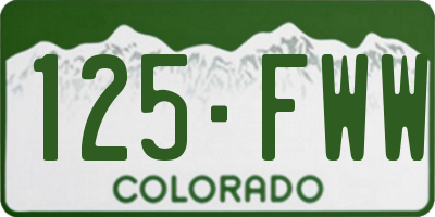 CO license plate 125FWW