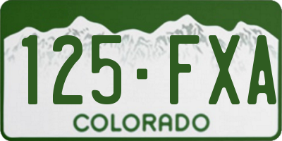CO license plate 125FXA