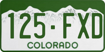 CO license plate 125FXD