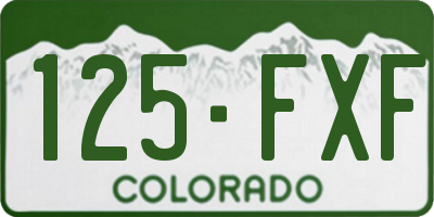 CO license plate 125FXF