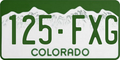 CO license plate 125FXG