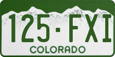 CO license plate 125FXI