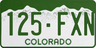 CO license plate 125FXN