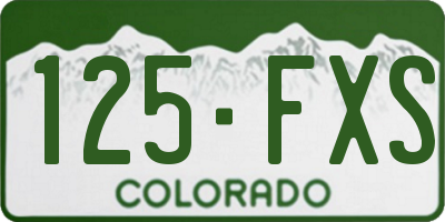 CO license plate 125FXS