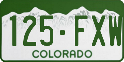 CO license plate 125FXW