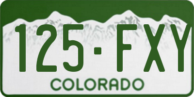 CO license plate 125FXY