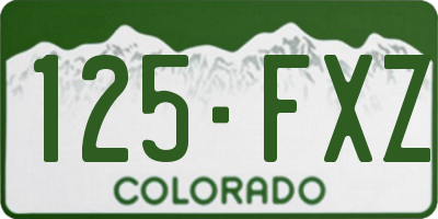 CO license plate 125FXZ