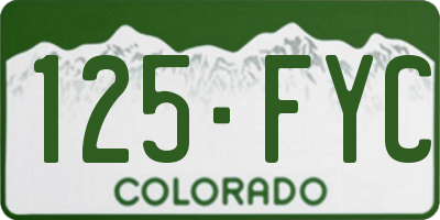CO license plate 125FYC