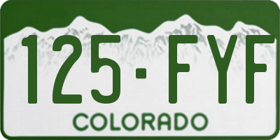 CO license plate 125FYF