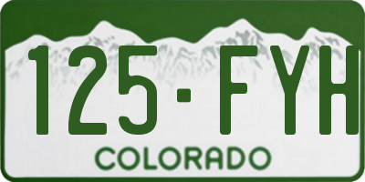 CO license plate 125FYH
