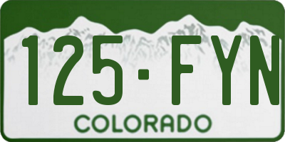 CO license plate 125FYN