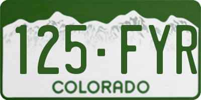CO license plate 125FYR