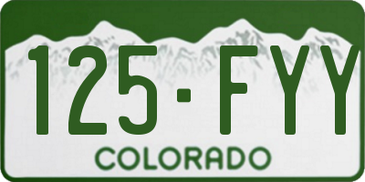 CO license plate 125FYY