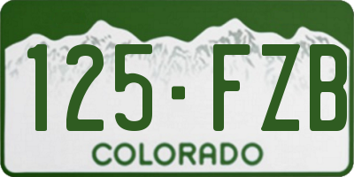 CO license plate 125FZB