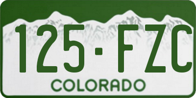 CO license plate 125FZC