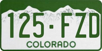 CO license plate 125FZD