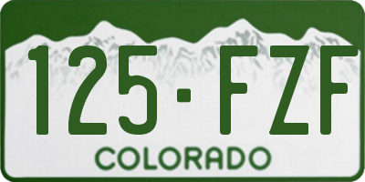 CO license plate 125FZF