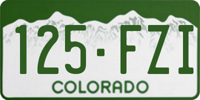 CO license plate 125FZI
