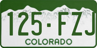CO license plate 125FZJ