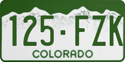 CO license plate 125FZK