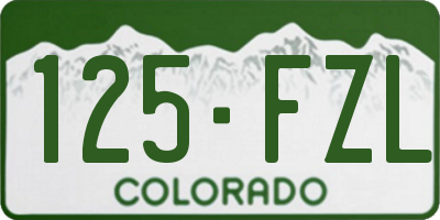 CO license plate 125FZL