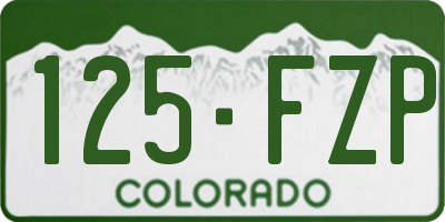 CO license plate 125FZP