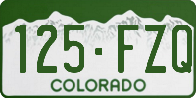 CO license plate 125FZQ