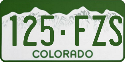 CO license plate 125FZS
