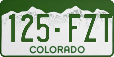 CO license plate 125FZT