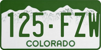 CO license plate 125FZW