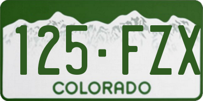 CO license plate 125FZX