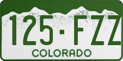 CO license plate 125FZZ