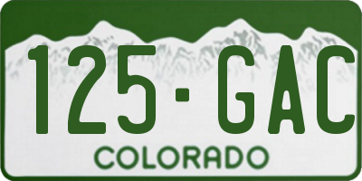 CO license plate 125GAC