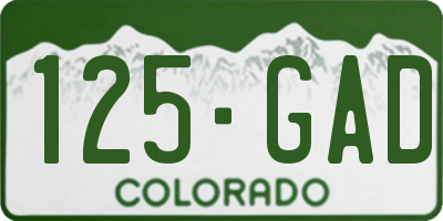 CO license plate 125GAD