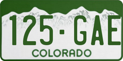 CO license plate 125GAE