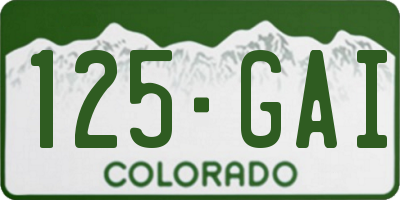 CO license plate 125GAI