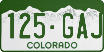 CO license plate 125GAJ