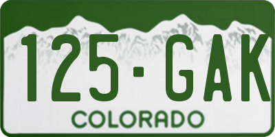 CO license plate 125GAK