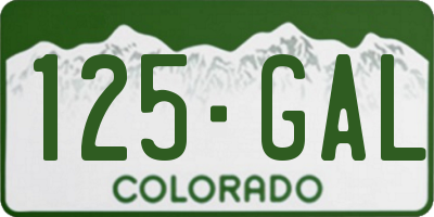 CO license plate 125GAL