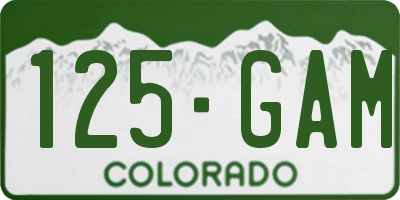 CO license plate 125GAM
