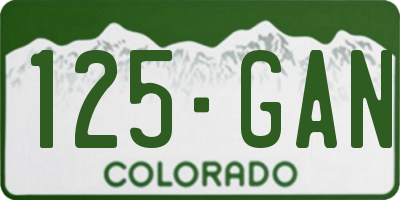CO license plate 125GAN